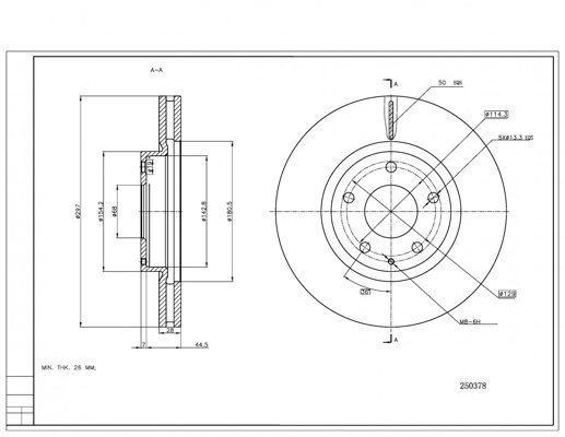 диск тормозной пер. Mazda 6, CX5 11-> (d297x28mm)  (HART)