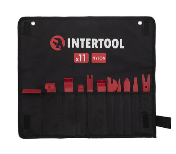 съёмник обивки салона и клипс 11шт Intertool (чехол)