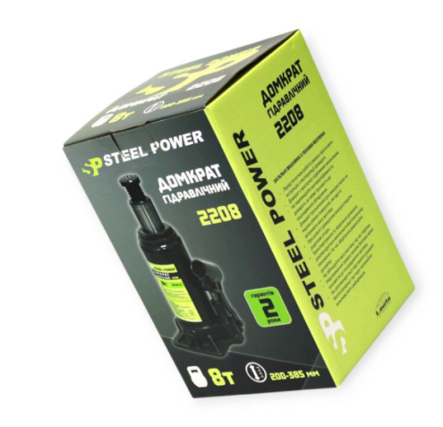 домкрат гидравл.  8Т  200-385мм  (коробка) Steel Power SPR 2208 - зображення 3