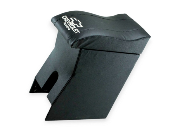 подлокотник Chevrolet Aveo  черный  с вышивкой (кожзам)  NEW с изгибом