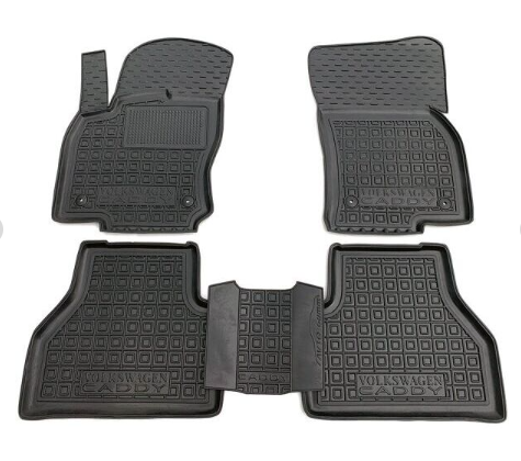 коврики салона VW Caddy 2013-2021  борт 2,5см, (4 двери) MOD  с перемычкой