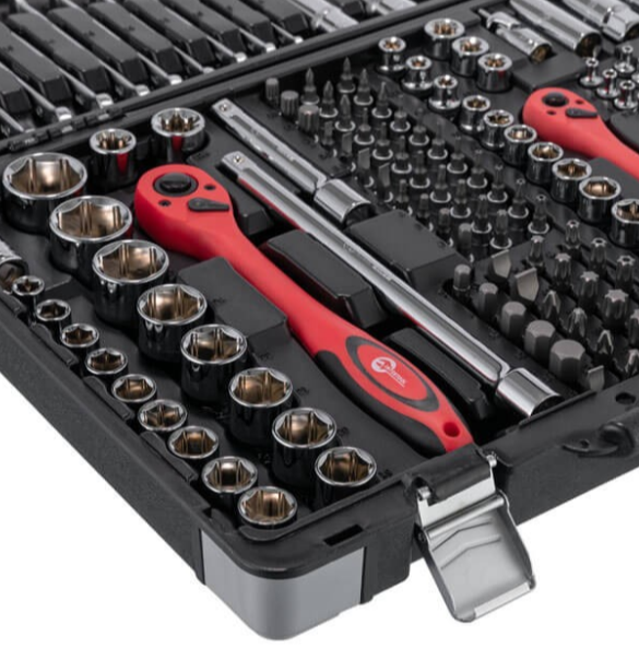 набор инструмента 1/2",1/4",3/8"  176 шт  с битами PROFI  Тайвань ET-7176 - зображення 4