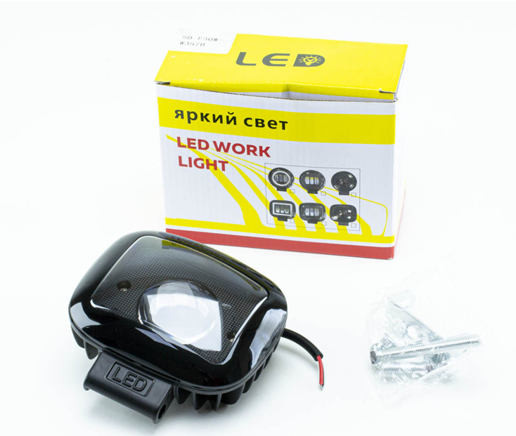 фара дополнительная LED  прямоуг. 115х95х50 (Д/В/Ш) 30W линза