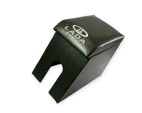 подлокотник ВАЗ  XXXL под иномар. сиденье 20см  черный  с вышивкой (кожзам)