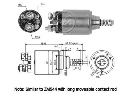 Втягуюче реле стартера ZM744 - зображення 1