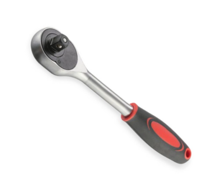 трещетка с квадратом   1/2" 24 зуба 250 мм CrV Intertool HT-2106 - зображення 4