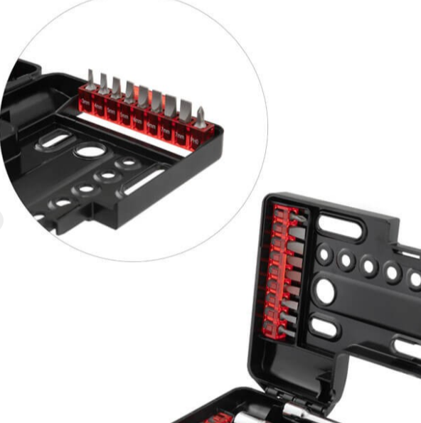 набор инструмента  1/4"  57 шт,  4-13 мм с трещ., удленит., кардан, Т-вороток, биты, Storm VT-3657 - зображення 3