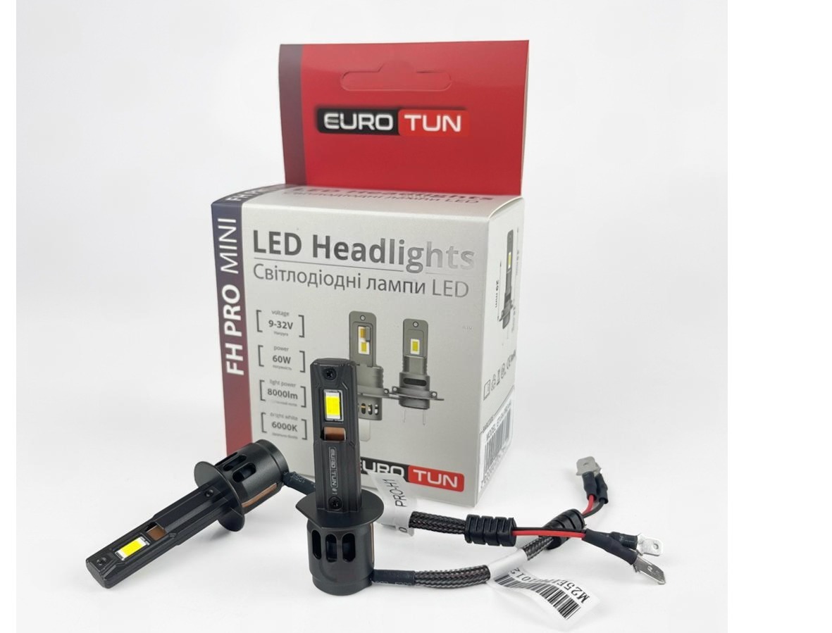 лампа LED H1 12V-24V  60W EUROTUN FH PRO 8000L 6000K радиатор
