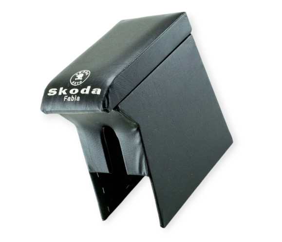 подлокотник Skoda Fabia  черный  с вышивкой (кожзам)