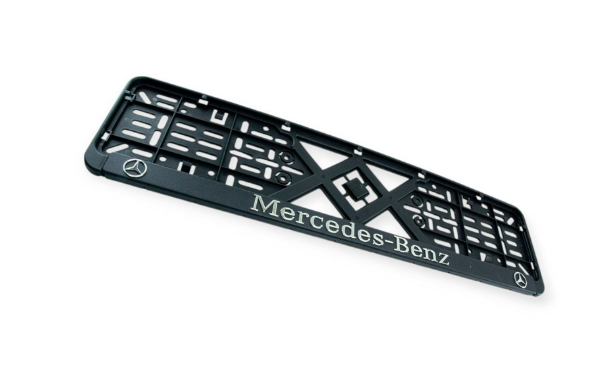 рамка под номер книжка  "MERCEDES-BENZ"  рельефная хром улучшенная