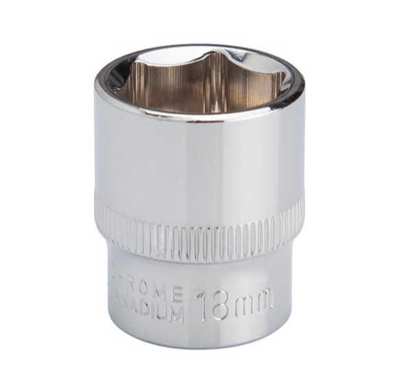 головка торцевая шестигранная 3/8"  18 мм CrV ET-0418 - зображення 2