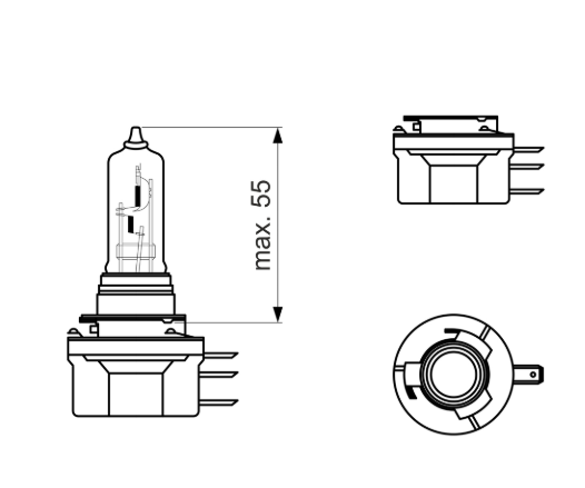 лампа H15 12V 15/55W BOSCH 9055 1987302088 - зображення 2