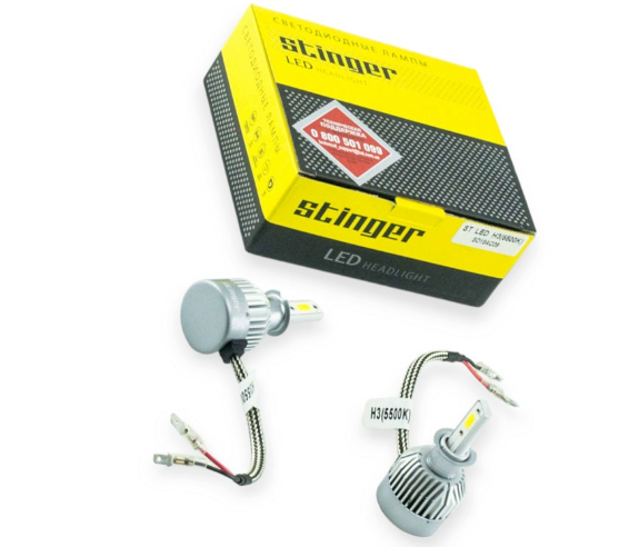 лампа LED H3 12V-24V STINGER 5500K 3200L радиатор