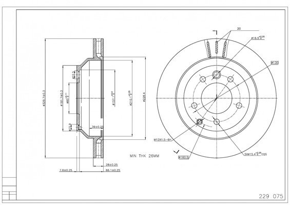 диск тормозной зад. Audi Q7 (06-15)/Porsche Cayenne/VW Touareg 02-> (330mm28mm)  (HART)