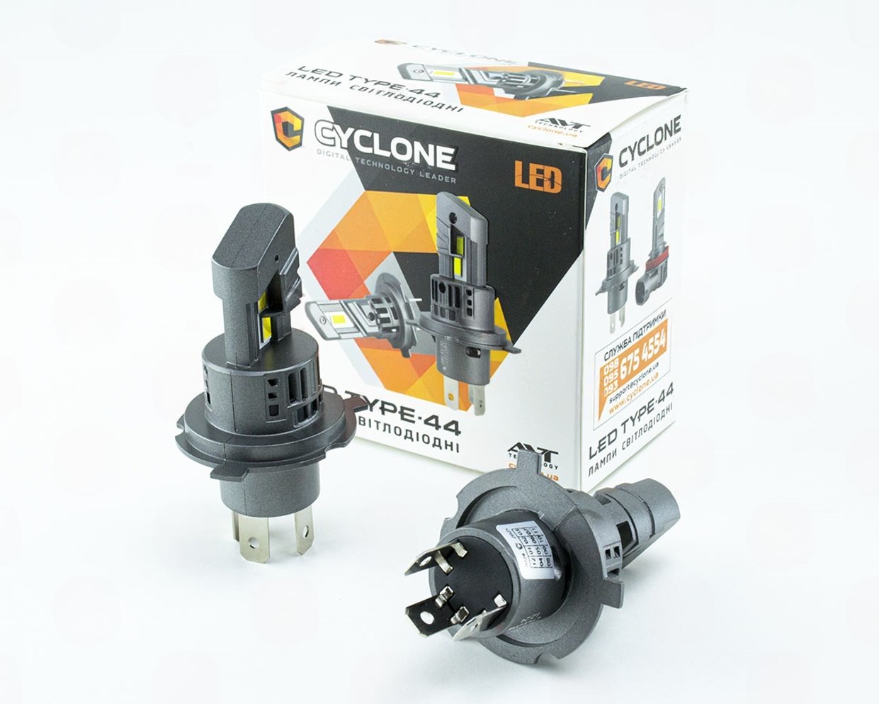 лампа LED H4 12V  25W Type 44 5000K 6700L радиатор