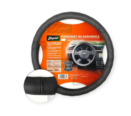 чехол руля  S  кожа  (35 - 37 см)  черный Elegant  гладкий
