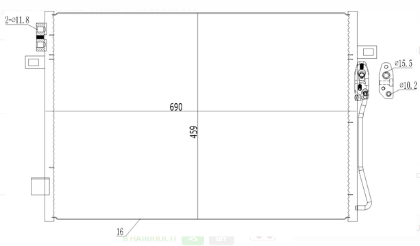 радиатор кондиционера Dodge Journey, Fiat Freemont 07->  (HART)