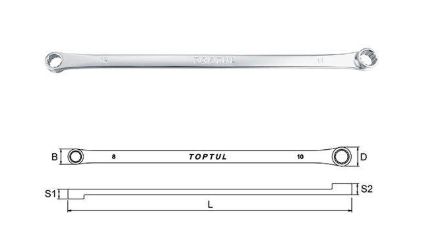 Ключ накидний прямий подовжений  10х12мм  посилений AAAP1012 - зображення 2