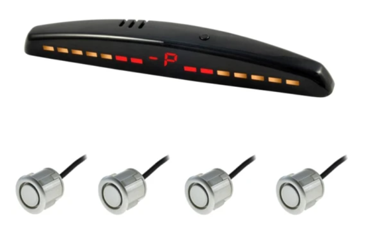 парктроник 4 датчика 18,5 мм Cyclone SV-4M LED дисплей-шкала/звук. сигнал/серый