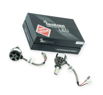 лампа LED H3 12V-24V FANTOM 5500K 4900L  радиатор с вентилятором