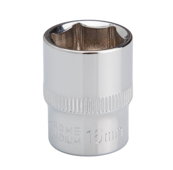 головка торцевая шестигранная 3/8"  16 мм CrV ET-0416 - зображення 2