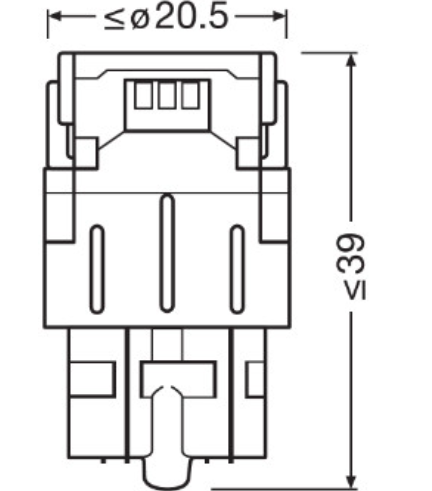Лампа светодиодная БЦ 12-21+5 YELLOW  1.70W OSRAM 7515DYP-02B - зображення 3