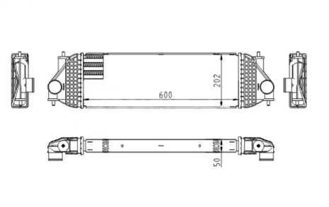 радиатор интеркулера Suzuki Grand Vitara 1.9D (05-15)  (HART)