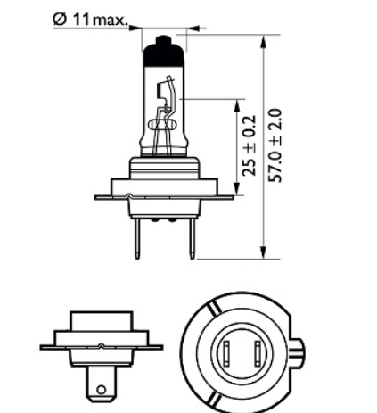 лампа H7 12V 55 W PHILIPS Premium+30% (2шт) 12972PRC2 - зображення 3