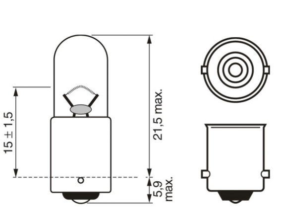 лампа A 24V T4W BA9s BOSCH