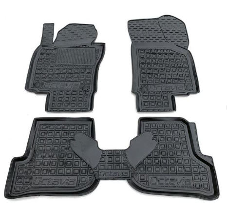коврики салона Skoda Octavia A5 04-13, Golf 5/6 03-12, Jetta 05->  борт 2,5см, с перемычкой