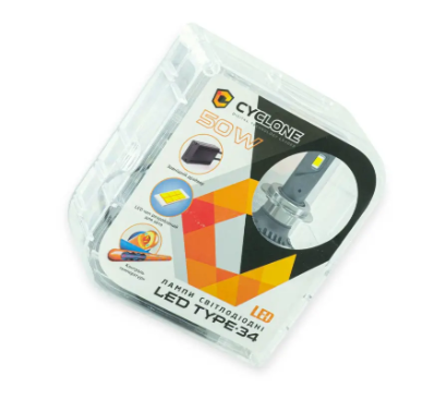 лампа LED H27 12V Type 34 50W 5500K 10000L радиатор+вентилятор