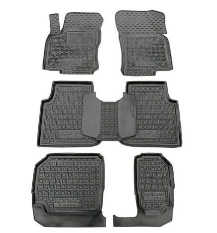 коврики салона Skoda Kodiaq 2017-> (7 мест) борт 2,5см, с перемычкой