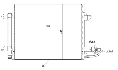 радиатор кондиционера VW Caddy III 03->  (HART)