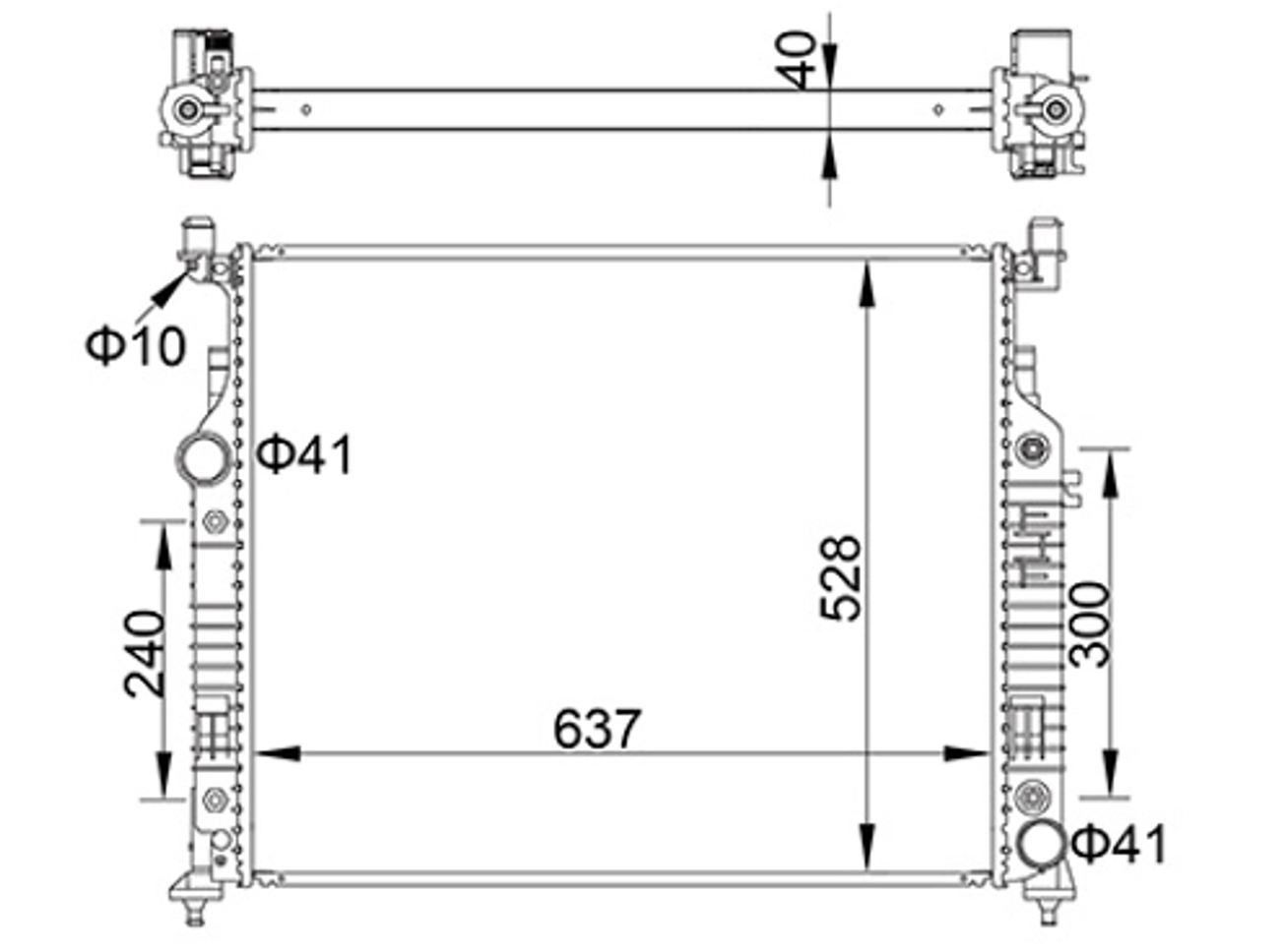 радиатор двиг. MB ML-class (W164), GL-class (X164) 3.0CDI/4.7-5.5 (05-12)  (HART)
