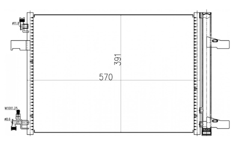 радиатор кондиционера Opel Astra J, Zafira 1.3/1.7CDTI, 1.4-1.8i 09->  (HART)
