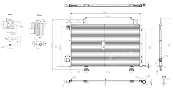 радиатор кондиционера Suzuki SX4 06->  (HART)