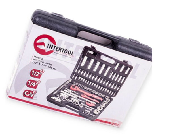 набор инструмента 1/2",1/4"  108 шт  с битами  Тайвань ET-6108 - зображення 3