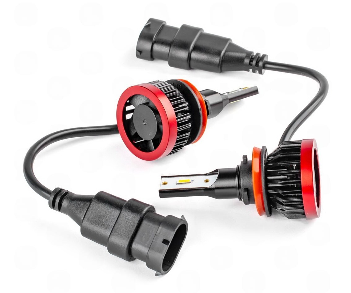 лампа LED H8/H9/H11/H16 12V  50W EUROTUN K2 8000L 6000K радиатор с вентилят.