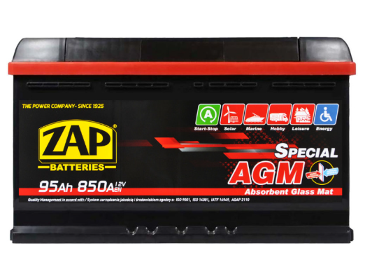 Аккумулятор ZAP 95 (850 А) AGM (Start-stop) Евро правый + Акция!!!