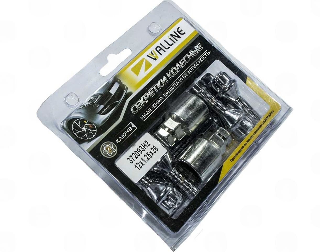 Болт кол. ХРОМ 12х24 (ш 1,25) конус, секретки (2ключа)(4шт)