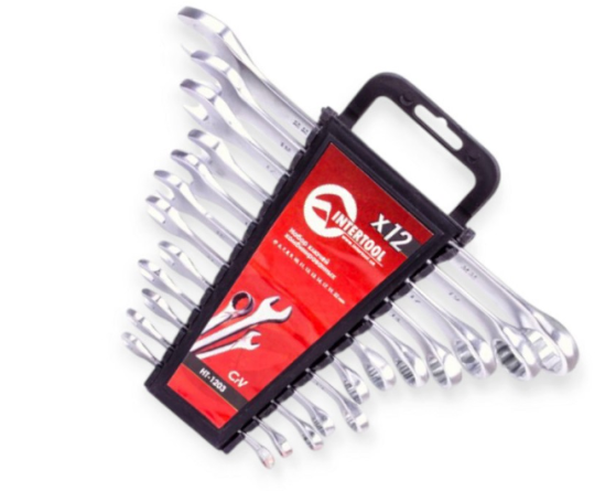набор ключей рожково-накидных  6-22 мм 12 шт (планшет) CrV