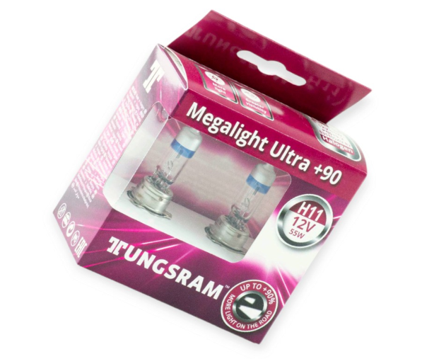 лампа H11 12V 55W Tungsram Megalight Ultra +90%