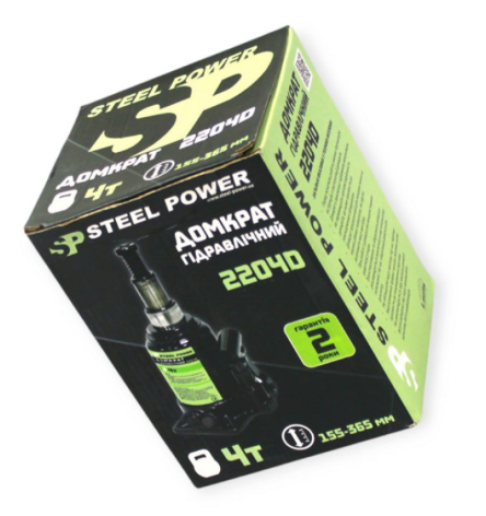 домкрат гидравл.  4Т  155-365мм  (коробка) двухштоковый Steel Power