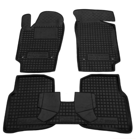 коврики салона VW Polo 2010-> седан борт 2,5см, с перемычкой