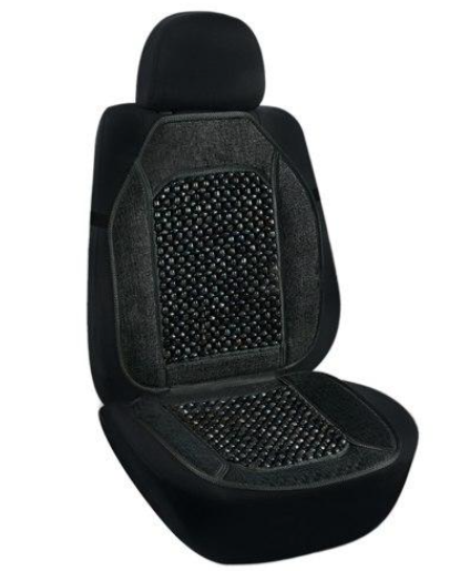 накидка на сиденье Elegant  круглая массажная косточка, лён 47х100см черная