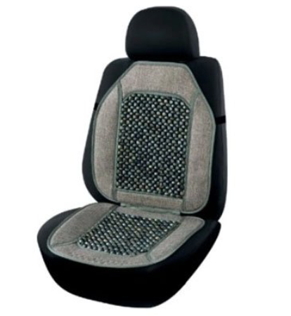 накидка на сиденье Elegant  круглая массажная косточка, лён 47х100см серая