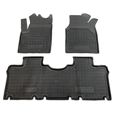 коврики салона VW Sharan, Ford Galaxy 1995-2006, Seat Alhambra 1995-2010 (3-й ряд) борт 2,5см