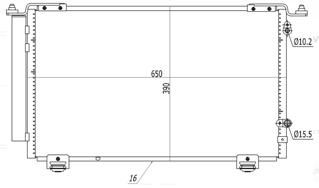 радиатор кондиционера Toyota Avensis 2.0/2.4i 03->  (HART)