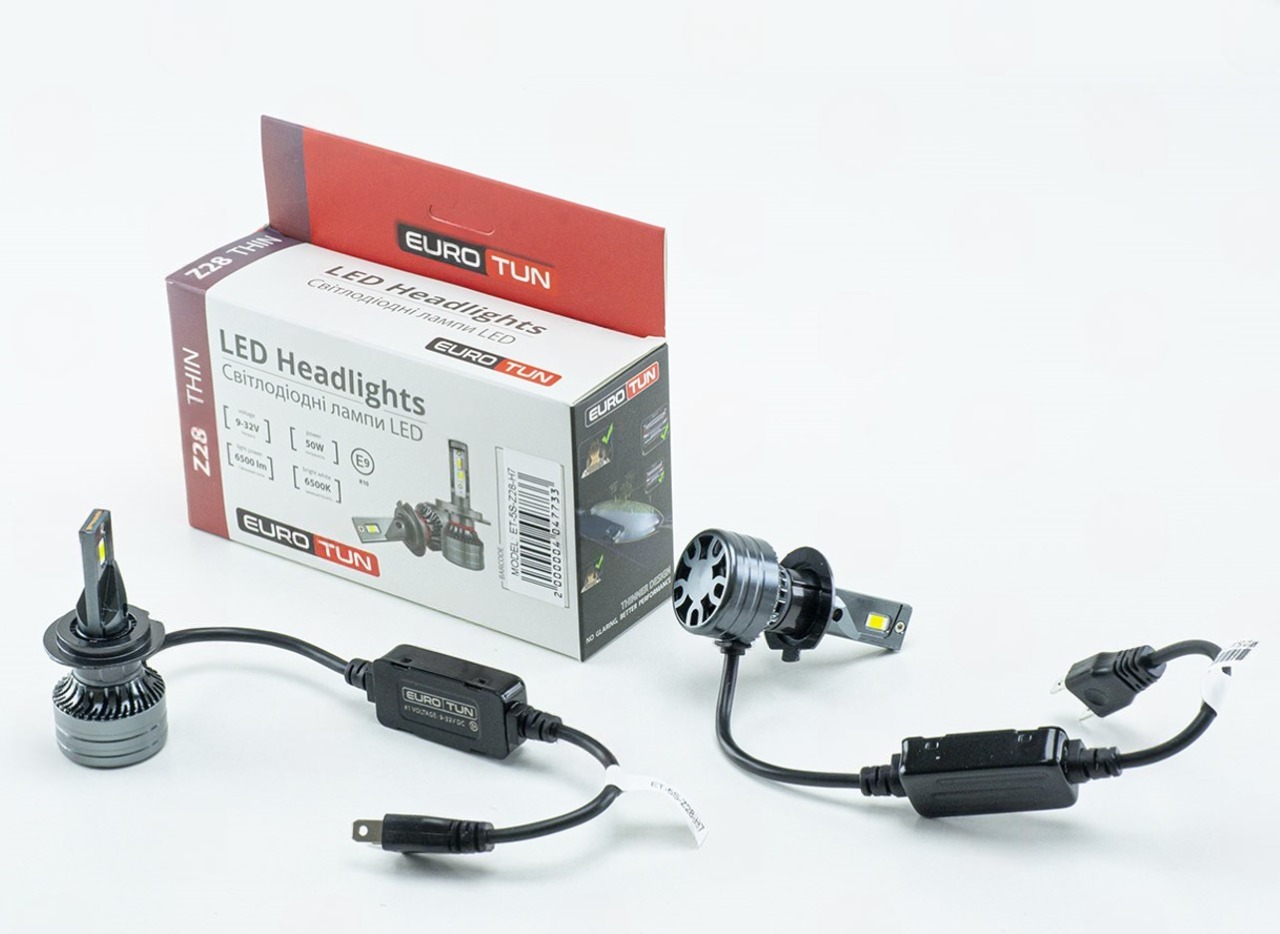 лампа LED H7 12V-24V  50W EUROTUN Z28 6500L 6500K CAN BUS радиатор с вентилят.