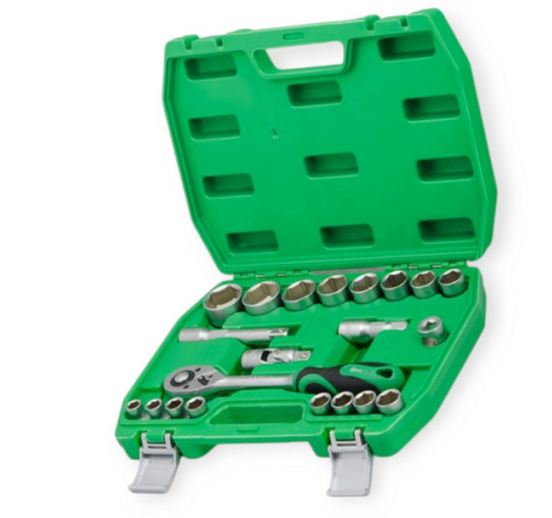 набор инструмента 1/2"  21 шт, 10-32 мм с трещ., удленит., кардан., переход.